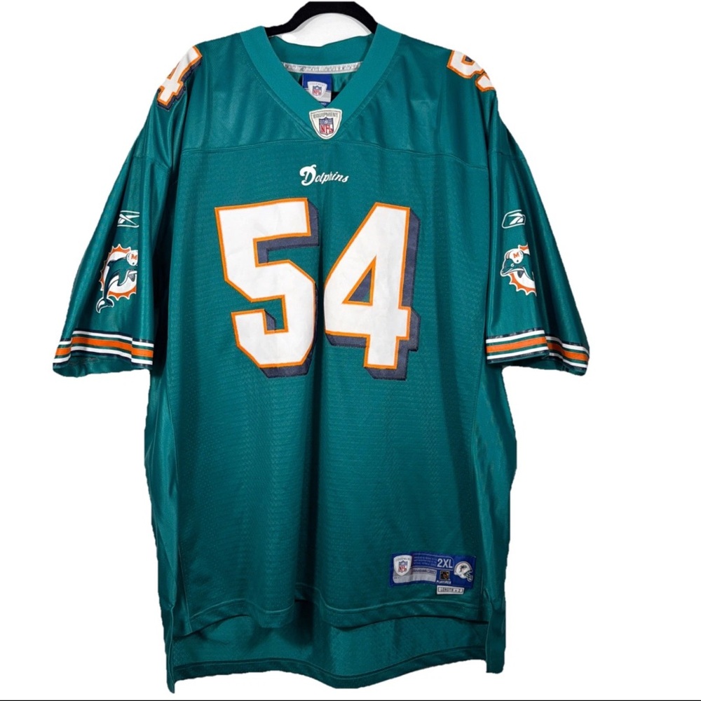Reebok NFL Miami Dolphins Zach Thomas #54 Football Jersey Mens 2XL